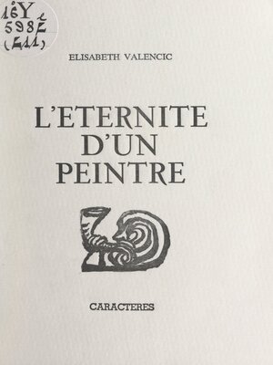 cover image of L'éternité d'un peintre